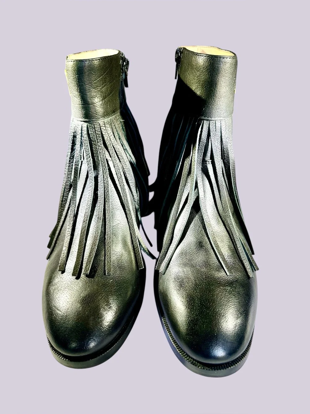 Valentino Garavani Men’s Logo Embellished Fringed Leather Chelsea Boots